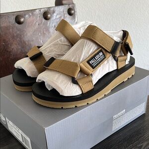 Palladium Tan and Black Sandals with Adjustable Straps